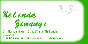 melinda zimanyi business card